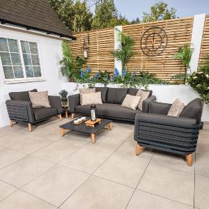Bracken Outdoors Moss Aluminium Lounge Garden Furniture Sofa Set with Coffee Tables Cheap Geniue Stockist