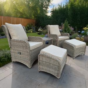 Bracken Outdoors Richmond Rattan Duo Recliner Garden Furniture Set For Cheap Sale Online