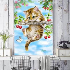 3D Cherry Cat Butterfly 5556 Kayomi Harai Wall Mural Wall Murals Discount With Mastercard