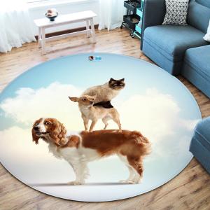 3D Cats And Dogs 2834 Round Non Slip Rug Mat 2025 Cheap Pice