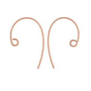 Earring Findings, Ear Wire 21mm Long 20 Gauge Thick, Rose Gold FIlled (2 Pairs) 2025 Unisex