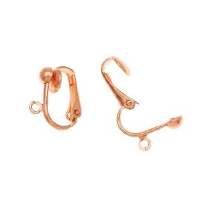 Earring Findings, Clip On Earrings with Ball 15mm, Bright Copper (5 Pairs) Websites For Sale