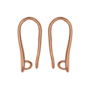 Earring Findings, Earwire Hooks with Loop 19.5mm, Rose Gold Tone (2 Pairs) Free Shipping Top Quality