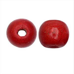 Dyed Wood Beads, Smooth Large Hole Round 16mm, Red (12 Pieces) Cheap