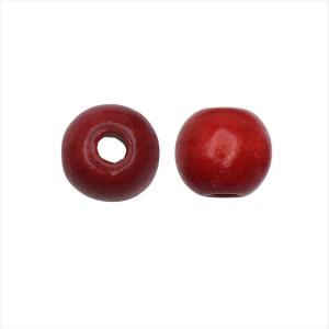Dyed Wood Beads, Smooth Large Hole Round 12mm, Red (25 Pieces) Comfortable