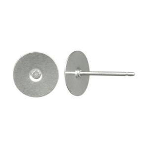 Earring Findings, 9.5mm Long Post with 8mm Glue On Pad, Titanium (10 Pairs) Online For Sale