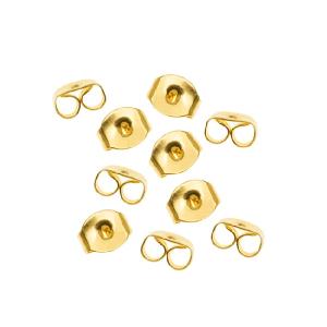 Earring Backs, Medium Clutch 6mm, 22K Gold Plated (12 Pieces) Outlet Store Cheap Pice