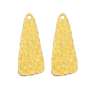 Drop Charm, Hammered Texture 25.5x10mm, Brass (2 Pieces) For Sale Sale Online