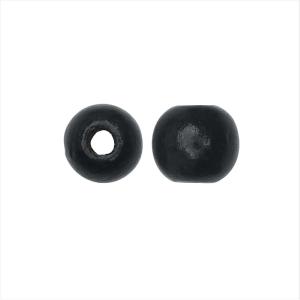 Dyed Wood Beads, Smooth Large Hole Round 12mm, Black (25 Pieces) Cheap The Cheapest