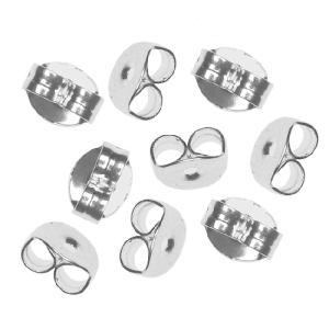 Earring Backs, Medium Clutch 6mm, Silver Plated (50 Pairs) Sast Online