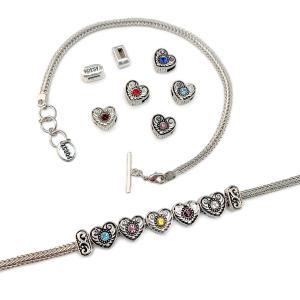 Deal of the Day Heart Slider Charm Mix with Bracelets Free Shipping Outlet Locations