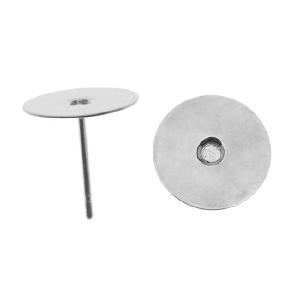 Earring Finding, Posts with 10mm Glue On Pad, Surgical Steel (50 Pairs) Buy Cheap Fashion Style
