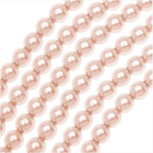 Dazzle It! Czech Glass Pearls, 6mm Round, Light Creamrose (1 Strand) Buy Cheap Wholesale Pice