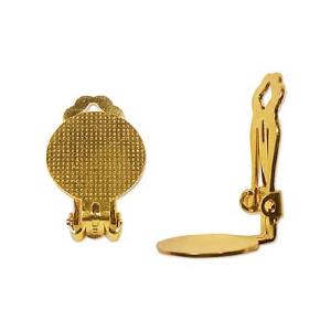Earring Findings, Clip On Earrings with 15mm Glue On Pad, Gold Plated (3 Pairs) Free Shipping With Credit Card