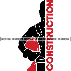 Construction Work Worker Building Contractor Silhouette Builder Construction Red Color Worker Quote Text Design Element Build Building Carpenter Business Company Job Design Logo Clipart SVG Buy Cheap Clearance