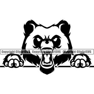 Panda Pandas Nature Wildlife Animal Bear Wild Sports School Team Mascot Game Fantasy eSport Animal Emblem Badge Tattoo Black Logo Symbol Clipart SVG Cheap Sale Low Pice Fee Shipping