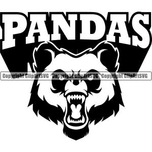 Panda Pandas Nature Wildlife Animal Bear Wild Sports School Team Mascot Game Fantasy eSport Animal Emblem Badge Logo Symbol Tattoo Text Word Typography Lettering Black Logo Symbol Clipart SVG Low Pice Cheap Online
