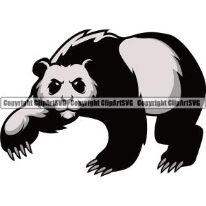 Panda Pandas Nature Wildlife Animal Bear Wild Sports School Team Mascot Game Fantasy eSport Animal Emblem Badge Logo Symbol Tattoo Color Logo Symbol Clipart SVG Authentic Online