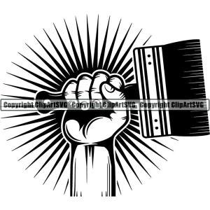 Painting Service Painter Paint Hand Sunburst ClipArt SVG Cheap Sale Excellent