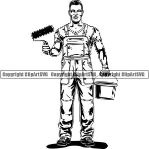 Painting Service Painter Paint ClipArt SVG Sale New