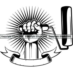 Painting Service Painter Paint Hand Sunburst ClipArt SVG Cheap Pice