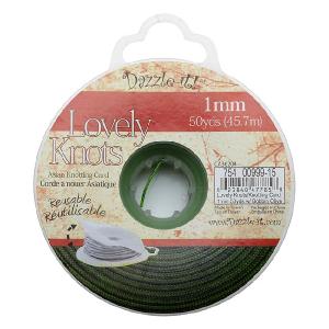 Lovely Knots - Asian Knotting Cord 1mm Thick - Olive Green (50 Yards On Bobbin) For Cheap Online