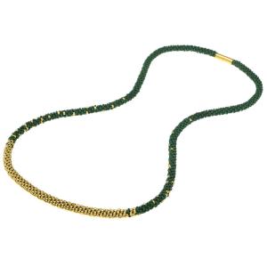 Long Beaded Kumihimo Necklace - Green and Gold - Exclusive Beadaholique Jewelry Kit Discount Best Store To Get
