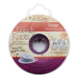 Lovely Knots - Asian Knotting Cord 1mm Thick, 50 Yard Bobbin - Cardinal Purple Free Shipping Online