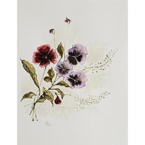 Ben Peck-Whiston Original Painting - Pretty Pansies Outlet Discount Sale