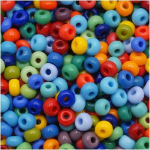 Czech Glass Seed Beads, 6/0 Round, Rainbow Opaque Mix (1 Ounce) Sale With Credit Card