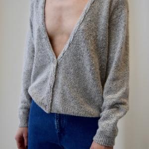 Pebbled Grey Silk Blend Knit Enjoy Online