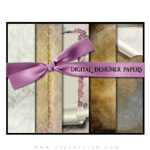 Digital Designer Paper Set - Scrolled Discount Latest Collections