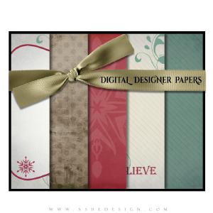 Digital Designer Paper Set - Christmas Magic Low Cost Cheap Pice