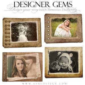Designer Gems - Vintage Paper Frames Set 3 Free Shipping 2025 Unisex