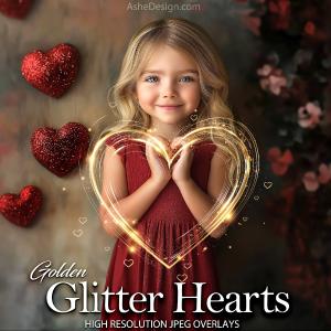 Designer Gems - Golden Glitter Heart Overlays Buy Cheap Discount