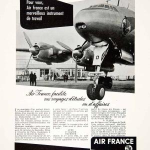 1953 Ad Air France Airline Aeroplane Airplane Airway Engine Travel Flight VEN8 Buy Cheap New