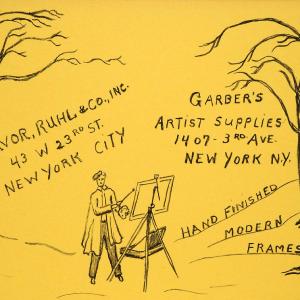 1952 Original Lithograph Favor Ruhl Garber Artist Supplies Artist Palette AEF3 Cheap Sale Sast