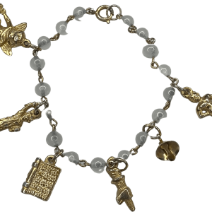 60's Glass Beads Charm Bracelet Countdown Package Online