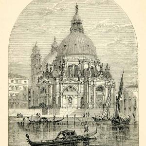 1869 Wood Engraving Punta Della Dogana Grand Canal Venice Italy XEHA8 Buy Cheap Visit New