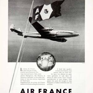 1953 Ad Air France Airline Airway Plane Aeroplane French Travel Flight VEN8 Discount Online Online