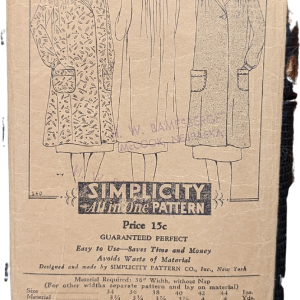 Very Rare 30s House Coat Smock Sewing Pattern In Black and White | Antique Collectors Item 160 by Simplicity Looking For Sale Online