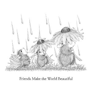 Spellbinders - House-Mouse Spring Collection - Cling Stamps - Spring Rain Recommend