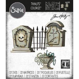 Sizzix - Tim Holtz - Thinlits Dies - Graveyard Colorize Outlet Visit