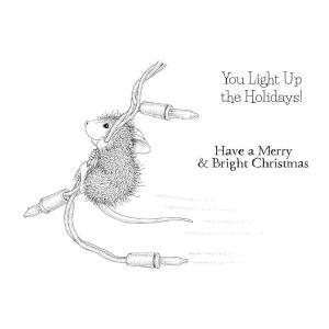 Spellbinders - House-Mouse Holiday Collection - Cling Stamp - Merry & Bright For Sale Online