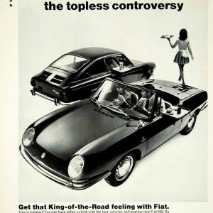 1967 Ad Vintage Fiat 850 Spider Coupe Automobile Import Italian Sports Car YMMA3 Discount For Cheap