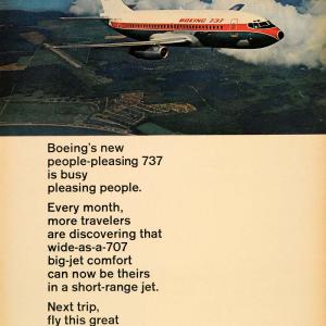 1968 Ad 737 Twinjet Boeing Jetliner Airlines Commercial - ORIGINAL TM3 Free Shipping Looking For