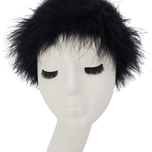 50's Genuine Mink Fur Black Ostrich Feather Crown Buy Cheap Classic