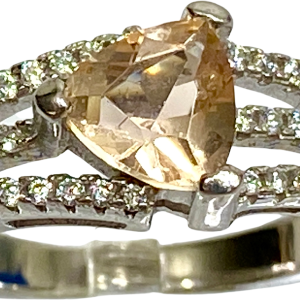 80s Vintage Citrine Cocktail Ring Discount Latest
