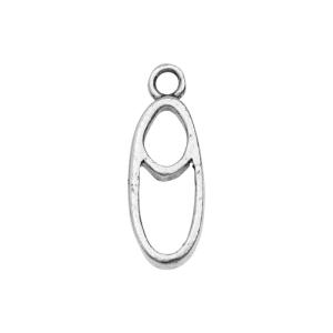 Open Back Bezel Pendant, Split Oval 23.5x9mm, Antiqued Silver, by Nunn Design (1 Piece) Really Cheap
