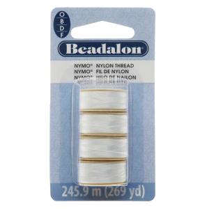 Nymo Nylon Bead Thread Variety Pack, Sizes O / B / D and F, 269 Yards Total, White Discount Largest Supplier